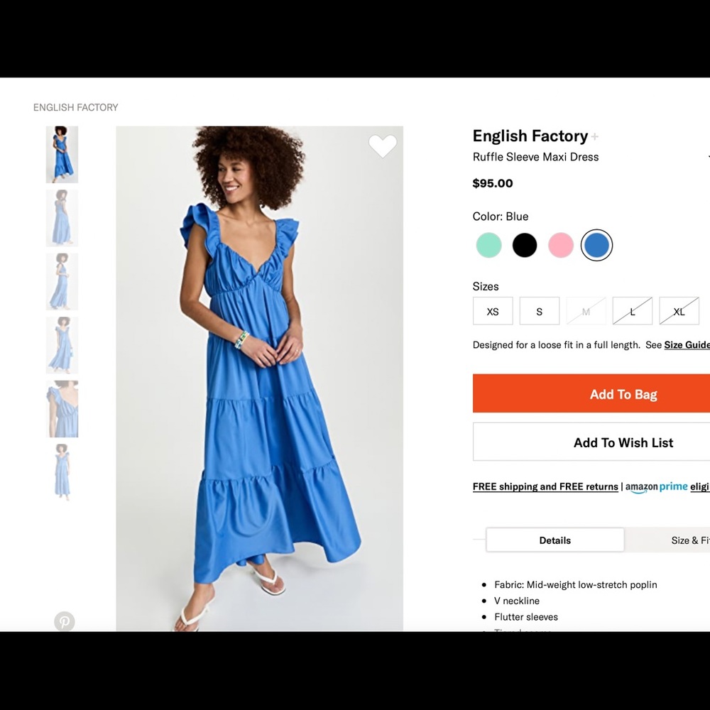 NWT English Factory Blue Dress XS